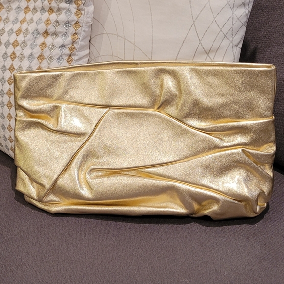 HOBO Handbags - Hobo International Gold Metallic Large Clutch Bag